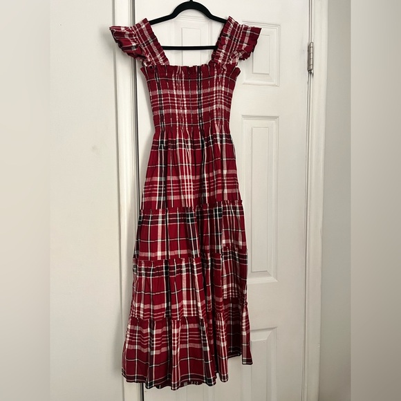 Hill House Dresses & Skirts - Hill House Red Plaid Smocked Maxi Dress